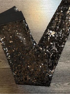 Express Black Sequin Skinny Pants
